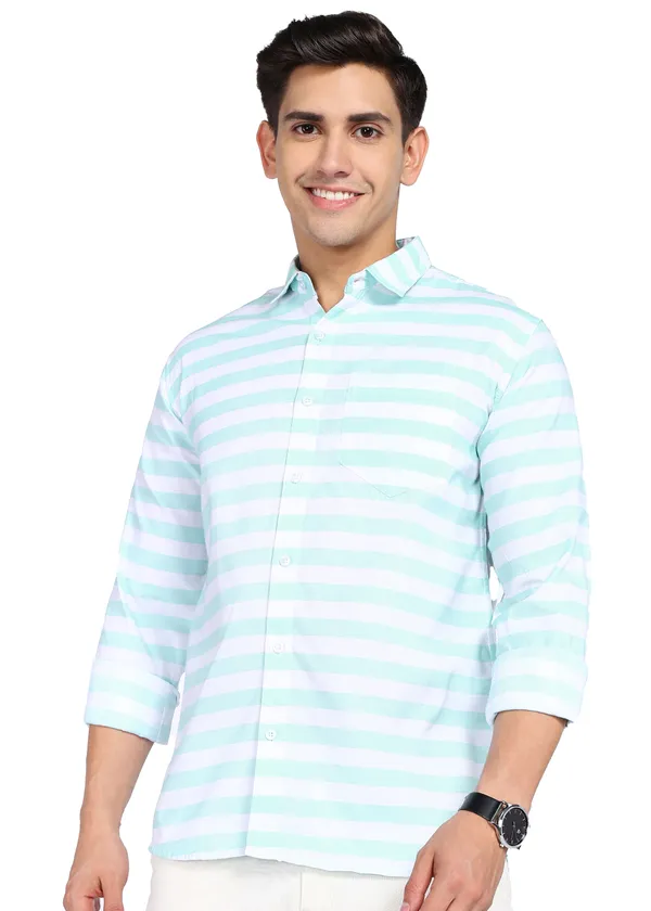 Green_Striped_Casual_Cotton_Shirt_For_Men