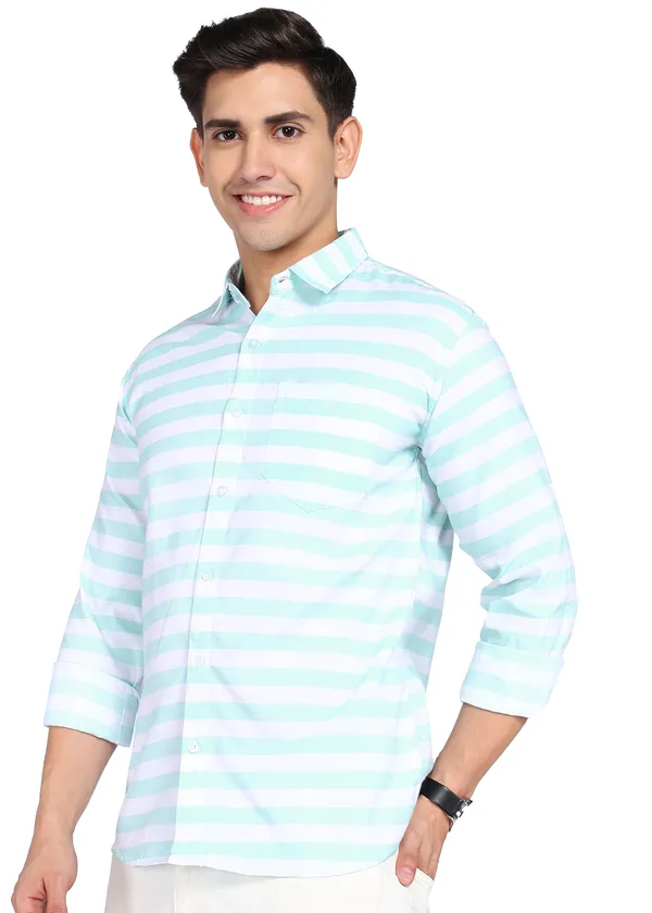 Green_Striped_Casual_Cotton_Shirt_For_Men