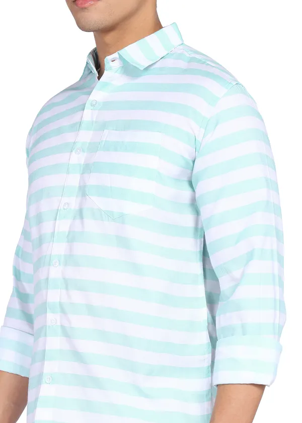 Green_Striped_Casual_Cotton_Shirt_For_Men