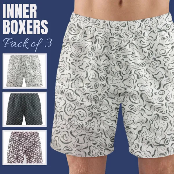 Saraai_Mens_Assorted_Pack_Of_Three_Boxers_Combo_1||_Pure_Cotton_Inner_Boxer_Set