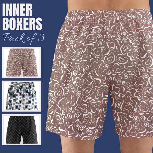Saraai_Mens_Assorted_Pack_Of_Three_Boxers_Combo_2||_Pure_Cotton_Inner_Boxer_Set