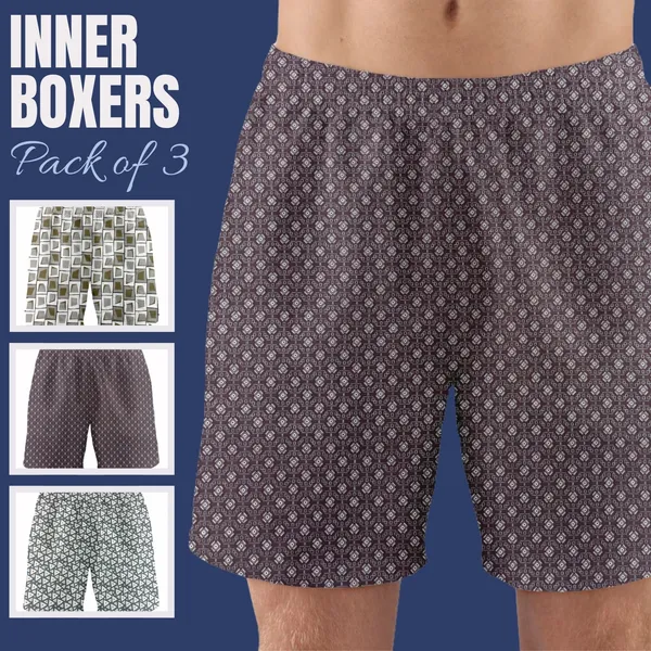 Saraai_Mens_Assorted_Pack_Of_Three_Boxers_Combo_3||_Pure_Cotton_Inner_Boxer_Set