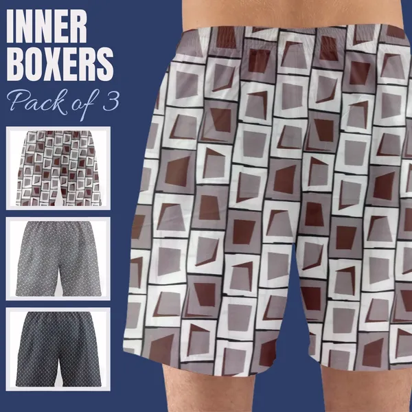 Saraai_Mens_Assorted_Pack_Of_Three_Boxers_Combo_4||_Pure_Cotton_Inner_Boxer_Set