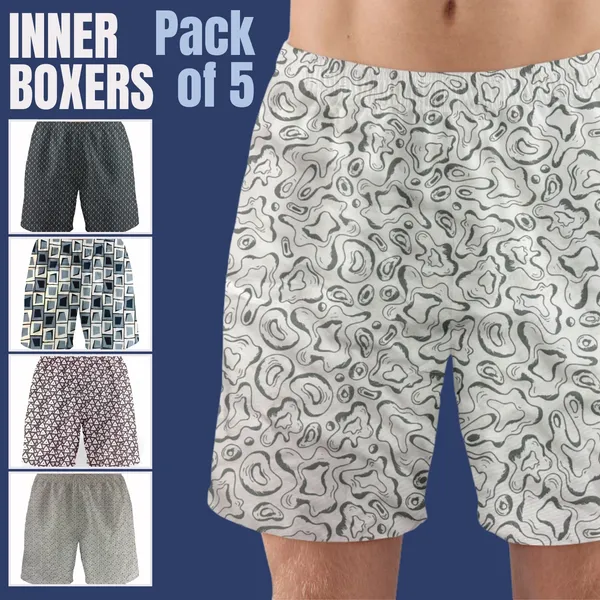 Saraai_Mens_Assorted_Pack_Of_Five_Boxers_Combo_1||_Pure_Cotton_Inner_Boxer_Set_||_Value_Pack