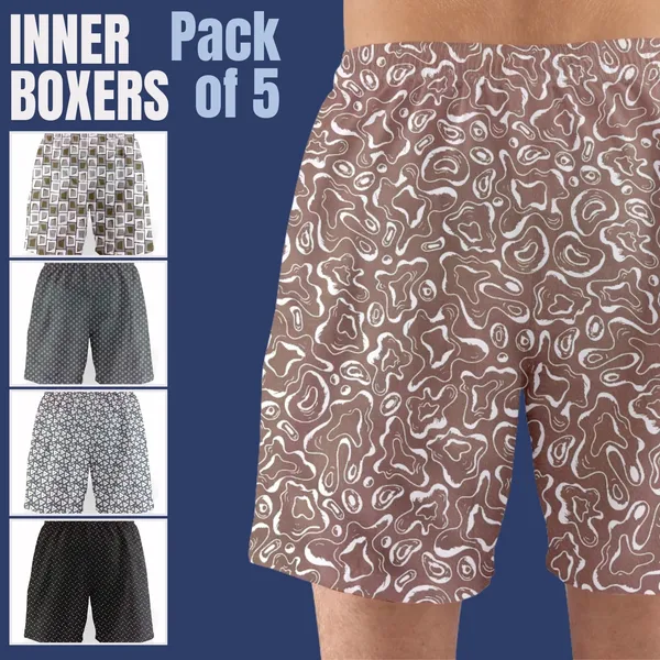 Saraai_Mens_Assorted_Pack_Of_Five_Boxers_Combo_2||_Pure_Cotton_Inner_Boxer_Set_||_Value_Pack