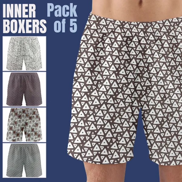 Saraai_Mens_Assorted_Pack_Of_Five_Boxers_Combo_3||_Pure_Cotton_Inner_Boxer_Set_||_Value_Pack