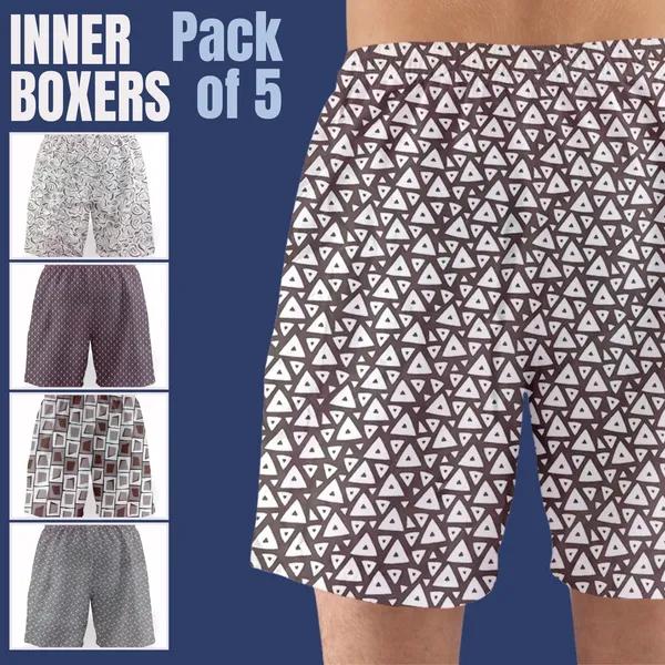 Saraai_Mens_Assorted_Pack_Of_Five_Boxers_Combo_3||_Pure_Cotton_Inner_Boxer_Set_||_Value_Pack