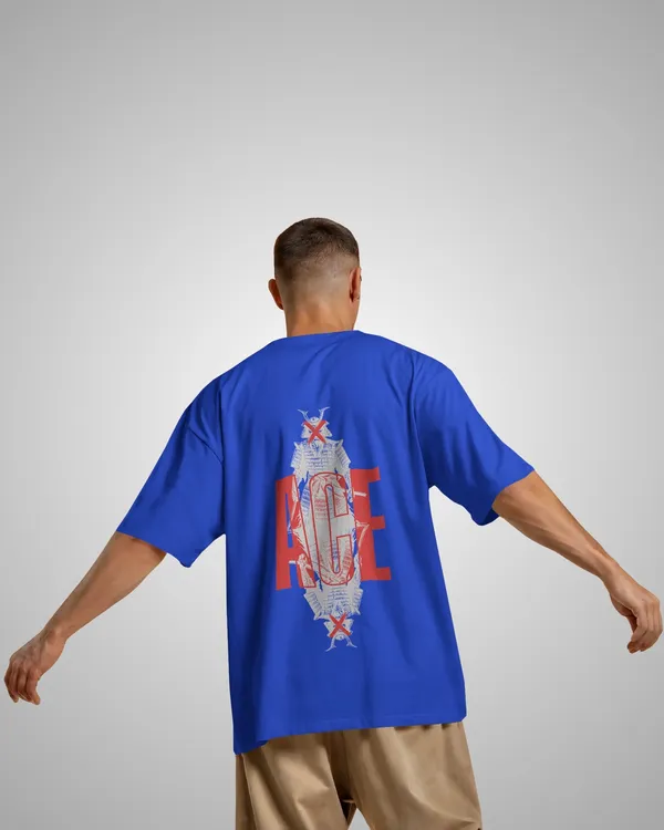 Mens_Ace_Oversized_Fit_Royal_Blue_Tshirt_Made_With_Premium_Biowashed_240_GSM_Loopknit_Cotton_Fabric