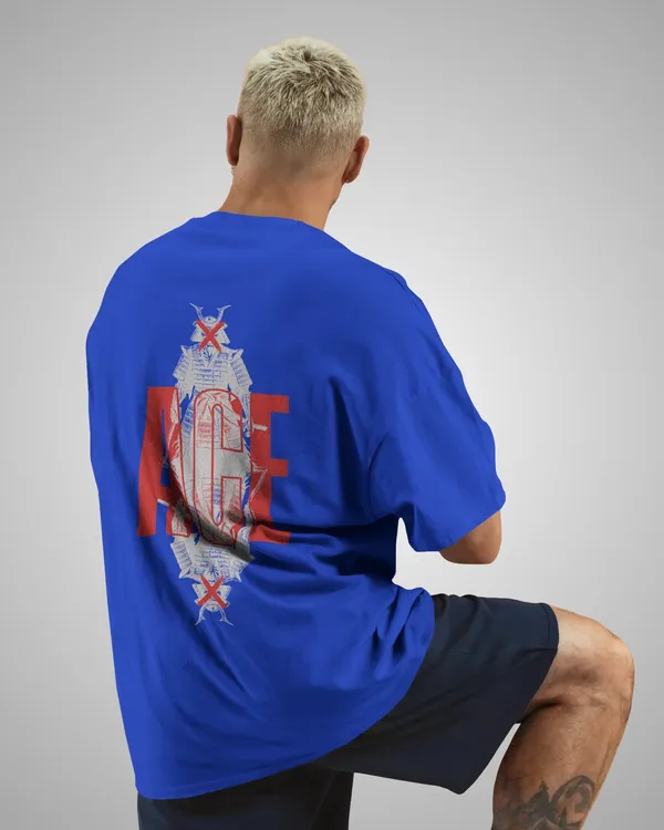 Mens_Ace_Oversized_Fit_Royal_Blue_Tshirt_Made_With_Premium_Biowashed_240_GSM_Loopknit_Cotton_Fabric