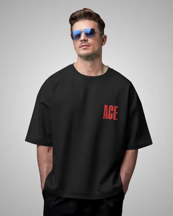 Mens_Ace_Oversized_Fit_Black_Tshirt_Made_With_Premium_Biowashed_240_GSM_Loopknit_Cotton_Fabric