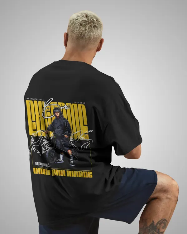 Mens_BMX_Boy_Oversized_Fit_Black_Tshirt_Made_With_Premium_Biowashed_240_GSM_Loopknit_Cotton_Fabric