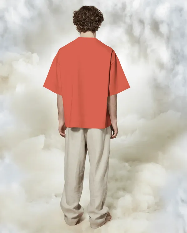 Banana_Oversized_Fit_Orange_Tshirt_With_240_GSM_Premium_Biowashed_Cotton_Loopknit_Fabric