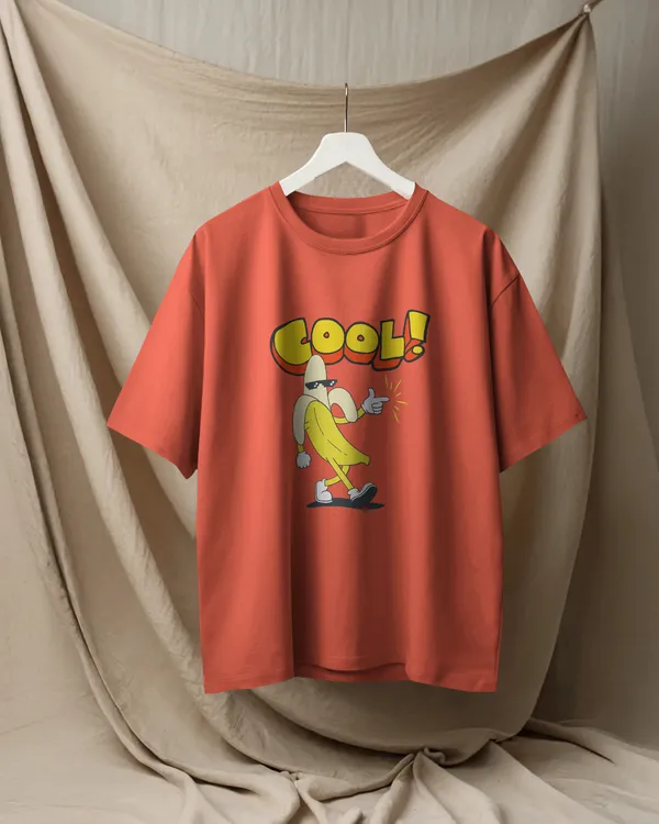 Banana_Oversized_Fit_Orange_Tshirt_With_240_GSM_Premium_Biowashed_Cotton_Loopknit_Fabric