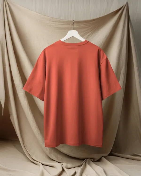 Banana_Oversized_Fit_Orange_Tshirt_With_240_GSM_Premium_Biowashed_Cotton_Loopknit_Fabric
