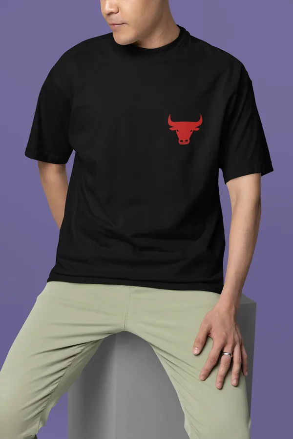 Chicago_Oversized_Fit_Black_Tshirt_With_240_GSM_Premium_Biowashed_Cotton_Loopknit_Fabric