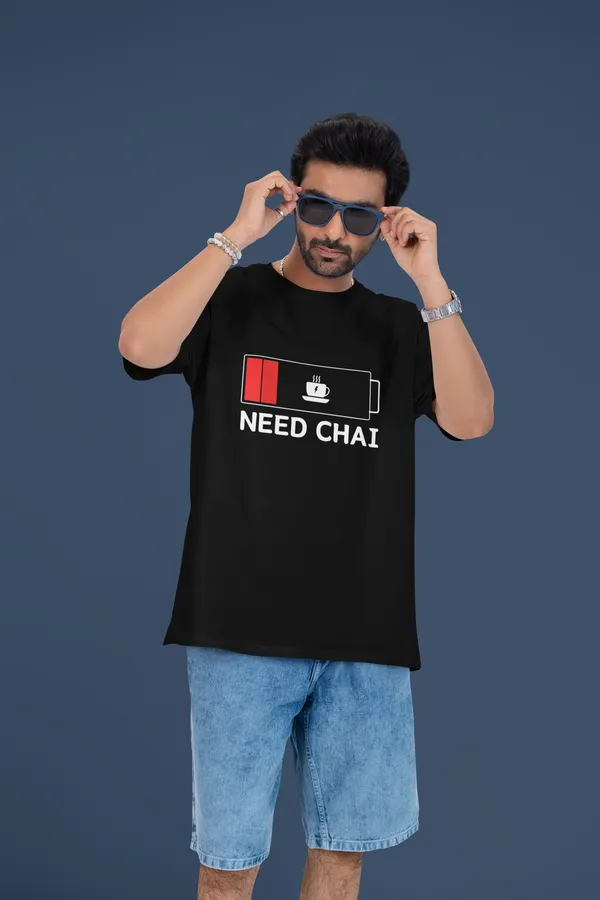 Need_Chai_Oversized_Fit_Black_Tshirt_With_240_GSM_Premium_Biowashed_Loopknit_Heavy_Gauge_Cotton_Fabric