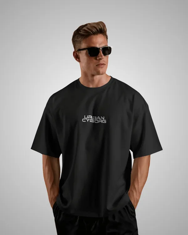 Mens_Cyborg_Oversized_Fit_Black_Tshirt_Made_With_Premium_Biowashed_240_GSM_Loopknit_Cotton_Fabric