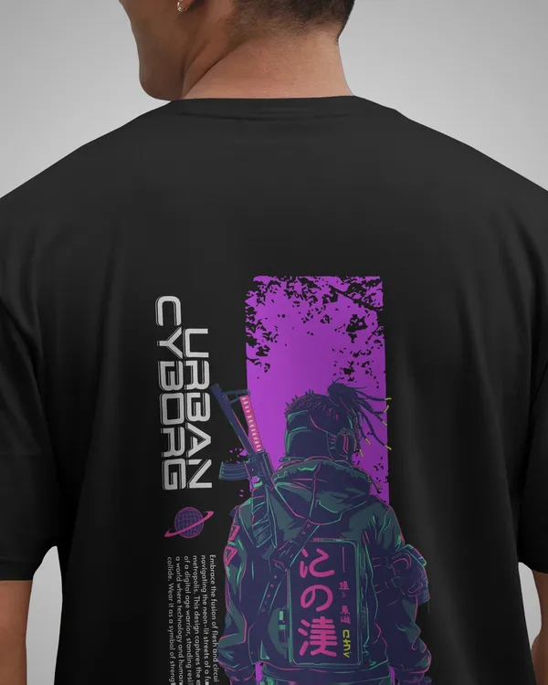 Mens_Cyborg_Oversized_Fit_Black_Tshirt_Made_With_Premium_Biowashed_240_GSM_Loopknit_Cotton_Fabric