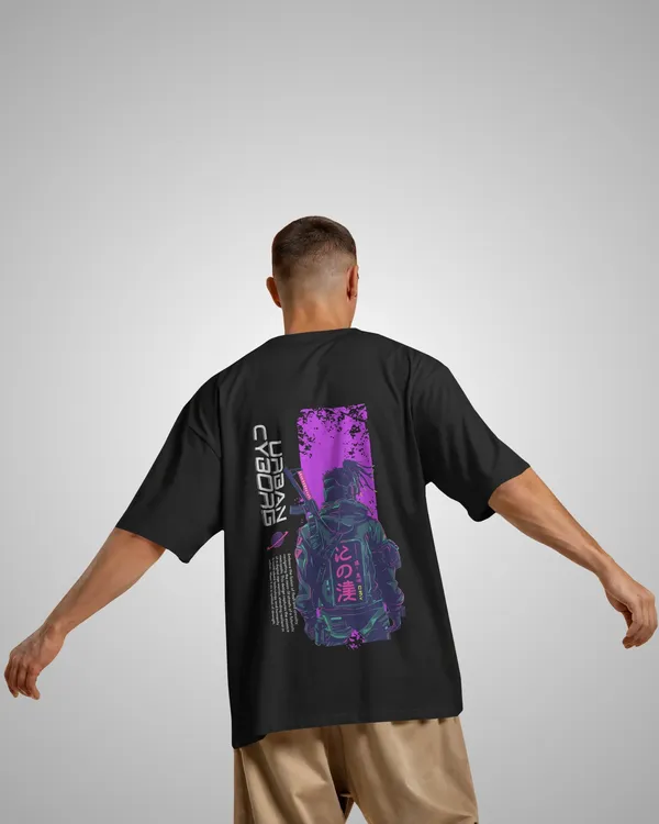 Mens_Cyborg_Oversized_Fit_Black_Tshirt_Made_With_Premium_Biowashed_240_GSM_Loopknit_Cotton_Fabric