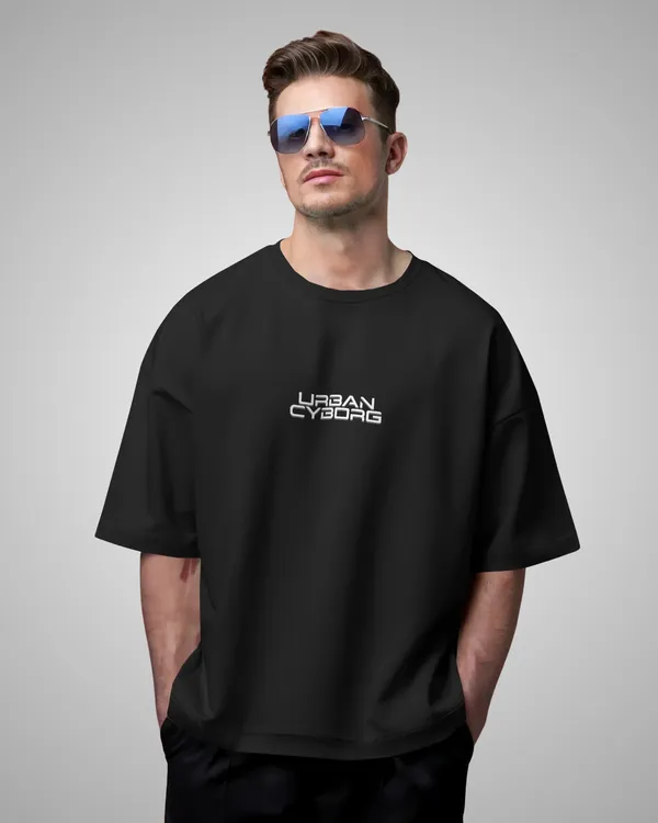 Mens_Cyborg_Oversized_Fit_Black_Tshirt_Made_With_Premium_Biowashed_240_GSM_Loopknit_Cotton_Fabric