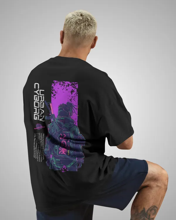 Mens_Cyborg_Oversized_Fit_Black_Tshirt_Made_With_Premium_Biowashed_240_GSM_Loopknit_Cotton_Fabric