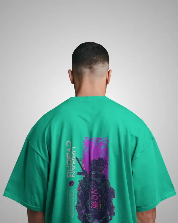 Mens_Cyborg_Oversized_Fit_Mint_Green_Tshirt_Made_With_Premium_Biowashed_240_GSM_Loopknit_Cotton_Fabric