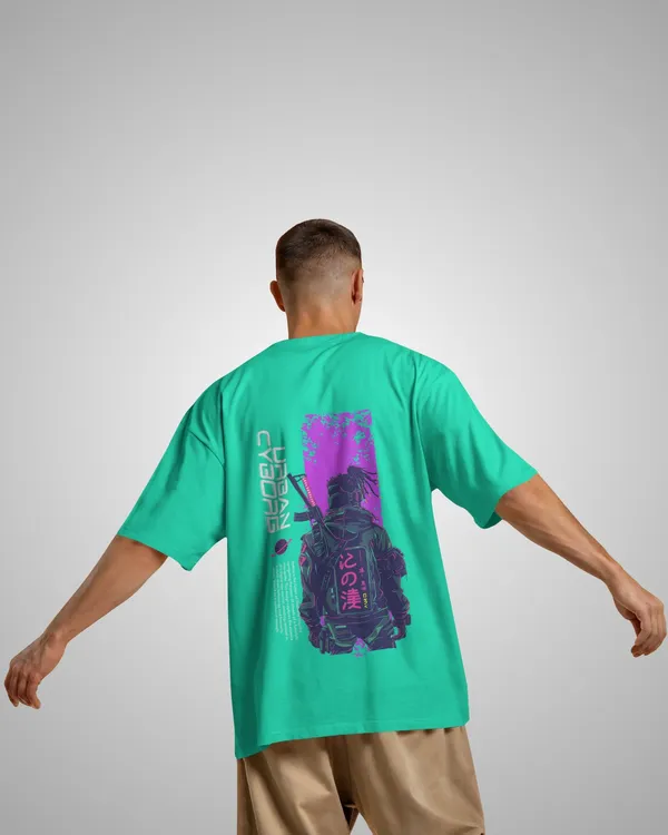 Mens_Cyborg_Oversized_Fit_Mint_Green_Tshirt_Made_With_Premium_Biowashed_240_GSM_Loopknit_Cotton_Fabric