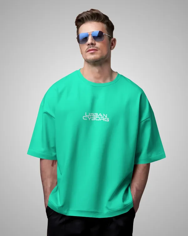 Mens_Cyborg_Oversized_Fit_Mint_Green_Tshirt_Made_With_Premium_Biowashed_240_GSM_Loopknit_Cotton_Fabric