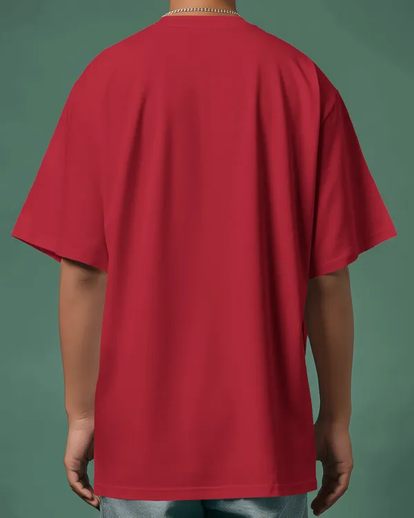 DNA_Red_Oversized_Fit_Tshirt_With_240_GSM_Premium_Biowashed_Cotton_Loopknit_Fabric