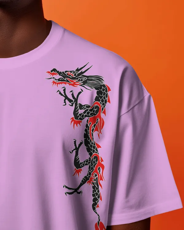Dragon_Oversized_Fit_Lilac_Tshirt_With_240_GSM_Premium_Biowashed_Loopknit_Heavy_Gauge_Cotton_Fabric