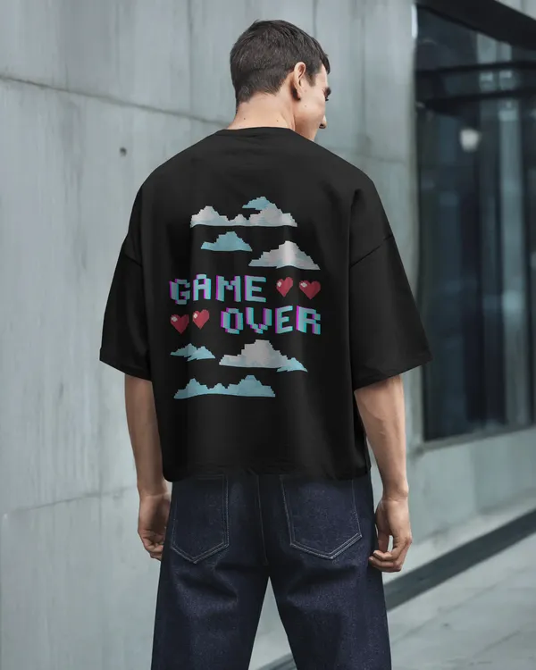 Game_Over_Oversized_Fit_Black_Tshirt_With_240_GSM_Premium_Biowashed_Cotton_Loopknit_Fabric