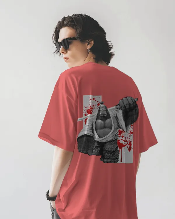 Gorilla_Oversized_Fit_Peach_Tshirt_With_240_GSM_Premium_Biowashed_Cotton_Loopknit_Fabric