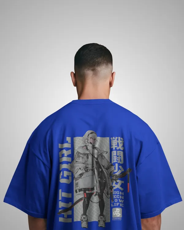Mens_Hit_Girl_Oversized_Fit_Royal_Blue_Tshirt_Made_With_Premium_Biowashed_240_GSM_Loopknit_Cotton_Fabric