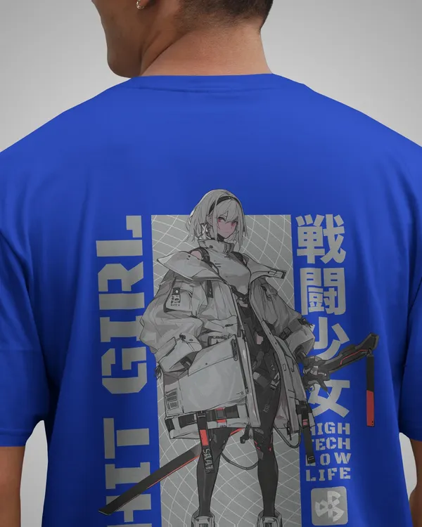 Mens_Hit_Girl_Oversized_Fit_Royal_Blue_Tshirt_Made_With_Premium_Biowashed_240_GSM_Loopknit_Cotton_Fabric