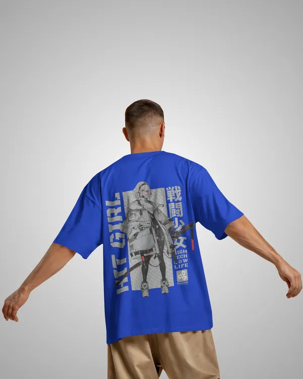 Mens_Hit_Girl_Oversized_Fit_Royal_Blue_Tshirt_Made_With_Premium_Biowashed_240_GSM_Loopknit_Cotton_Fabric