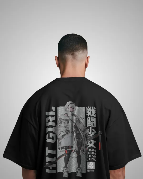 Mens_Hit_Girl_Oversized_Fit_Black_Tshirt_Made_With_Premium_Biowashed_240_GSM_Loopknit_Cotton_Fabric