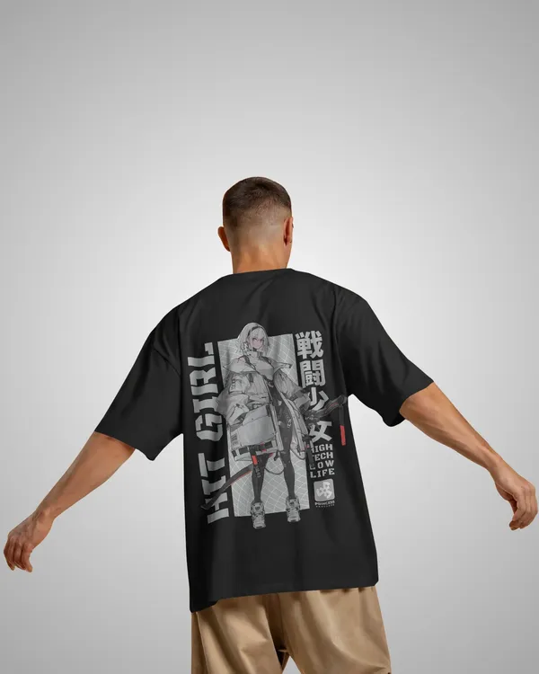 Mens_Hit_Girl_Oversized_Fit_Black_Tshirt_Made_With_Premium_Biowashed_240_GSM_Loopknit_Cotton_Fabric