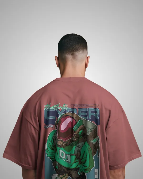 Mens_Neon_Gamer_Oversized_Fit_Plum_Tshirt_Made_With_Premium_Biowashed_240_GSM_Loopknit_Cotton_Fabric