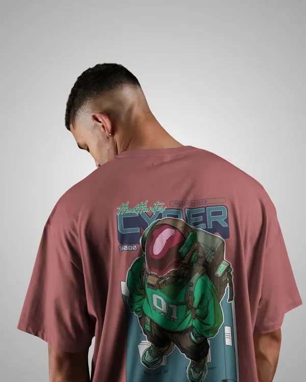 Mens_Neon_Gamer_Oversized_Fit_Plum_Tshirt_Made_With_Premium_Biowashed_240_GSM_Loopknit_Cotton_Fabric