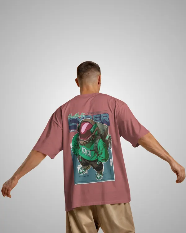 Mens_Neon_Gamer_Oversized_Fit_Plum_Tshirt_Made_With_Premium_Biowashed_240_GSM_Loopknit_Cotton_Fabric