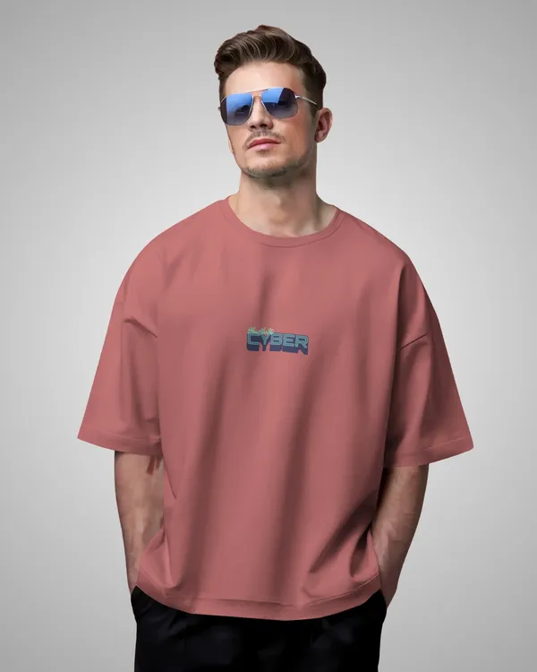 Mens_Neon_Gamer_Oversized_Fit_Plum_Tshirt_Made_With_Premium_Biowashed_240_GSM_Loopknit_Cotton_Fabric