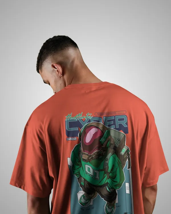 Mens_Neon_Gamer_Oversized_Fit_Orange_Tshirt_Made_With_Premium_Biowashed_240_GSM_Loopknit_Cotton_Fabric