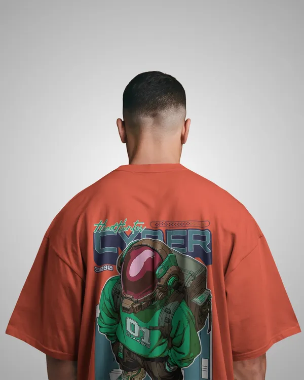Mens_Neon_Gamer_Oversized_Fit_Orange_Tshirt_Made_With_Premium_Biowashed_240_GSM_Loopknit_Cotton_Fabric