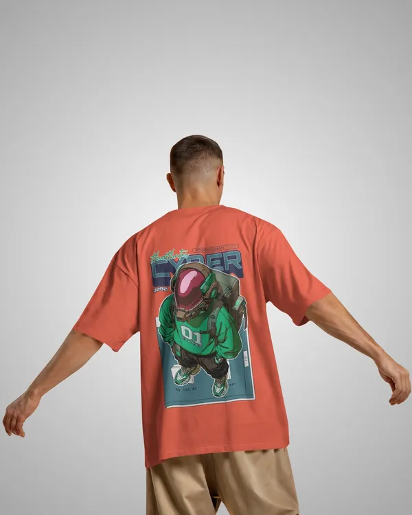 Mens_Neon_Gamer_Oversized_Fit_Orange_Tshirt_Made_With_Premium_Biowashed_240_GSM_Loopknit_Cotton_Fabric