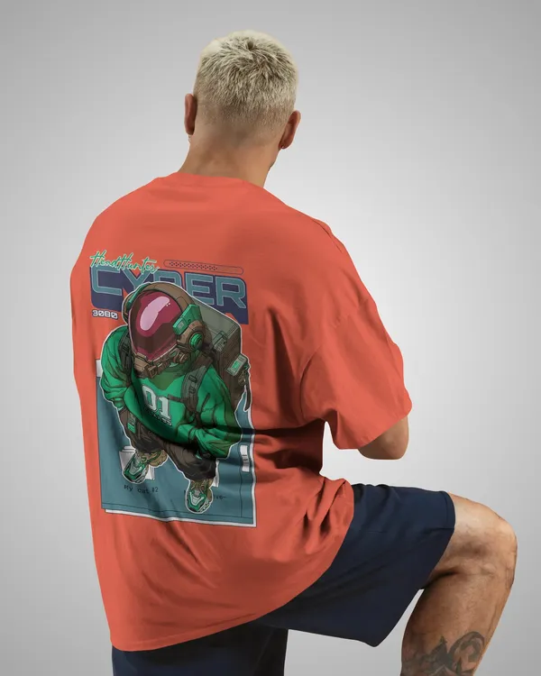 Mens_Neon_Gamer_Oversized_Fit_Orange_Tshirt_Made_With_Premium_Biowashed_240_GSM_Loopknit_Cotton_Fabric