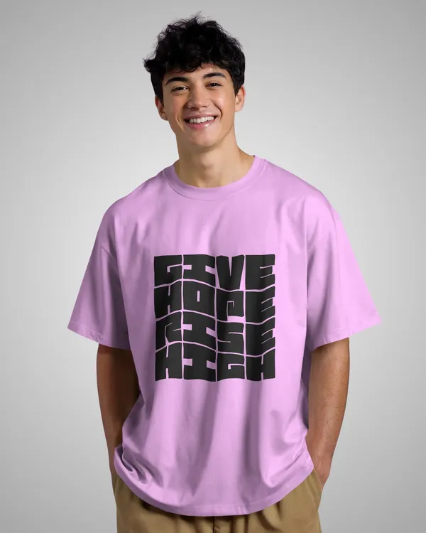 Mens_Give_Hope_Oversized_Fit_Lilac_Tshirt_Made_With_Premium_Biowashed_240_GSM_Loopknit_Cotton_Fabric