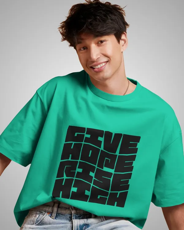 Mens_Give_Hope_Oversized_Fit_Mint_Green_Tshirt_Made_With_Premium_Biowashed_240_GSM_Loopknit_Cotton_Fabric
