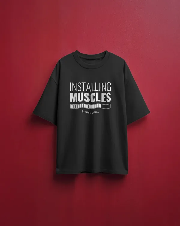 Installing_Muscles_Oversized_Fit_Black_Tshirt_With_240_GSM_Premium_Biowashed_Cotton_Loopknit_Fabric