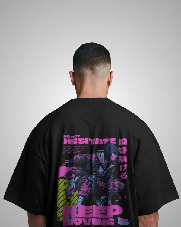 Mens_Keep_Moving_Oversized_Fit_Black_Tshirt_Made_With_Premium_Biowashed_240_GSM_Loopknit_Cotton_Fabric