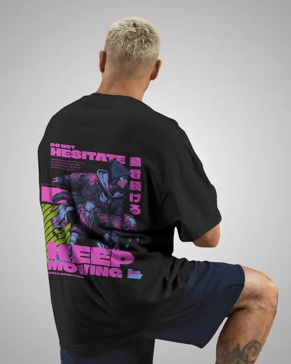 Mens_Keep_Moving_Oversized_Fit_Black_Tshirt_Made_With_Premium_Biowashed_240_GSM_Loopknit_Cotton_Fabric